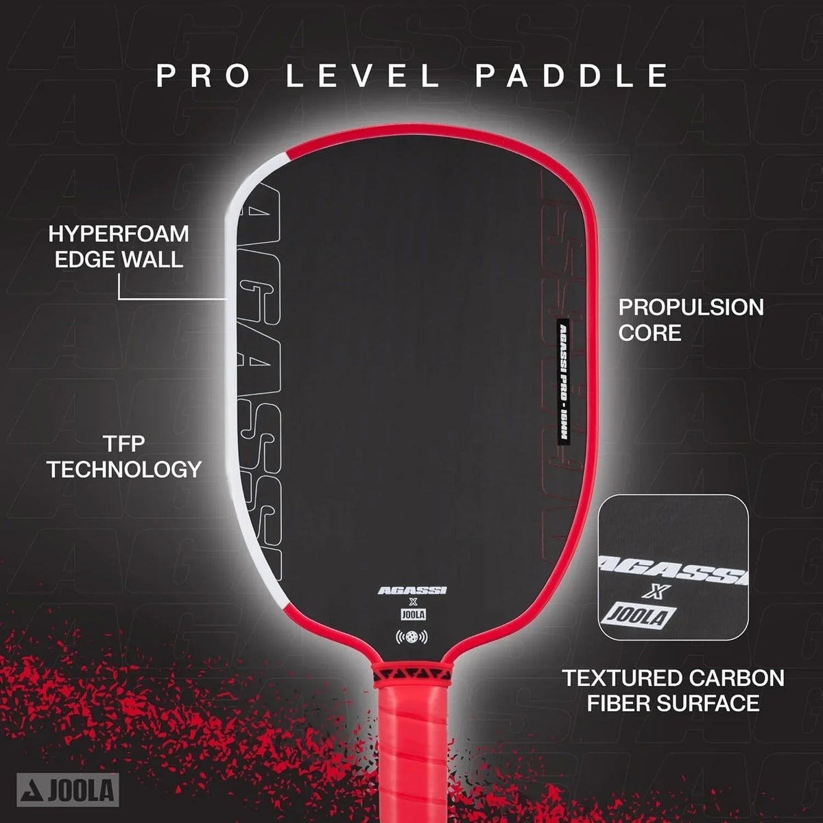 JOOLA Agassi Pro 16mm Pickleball Paddle